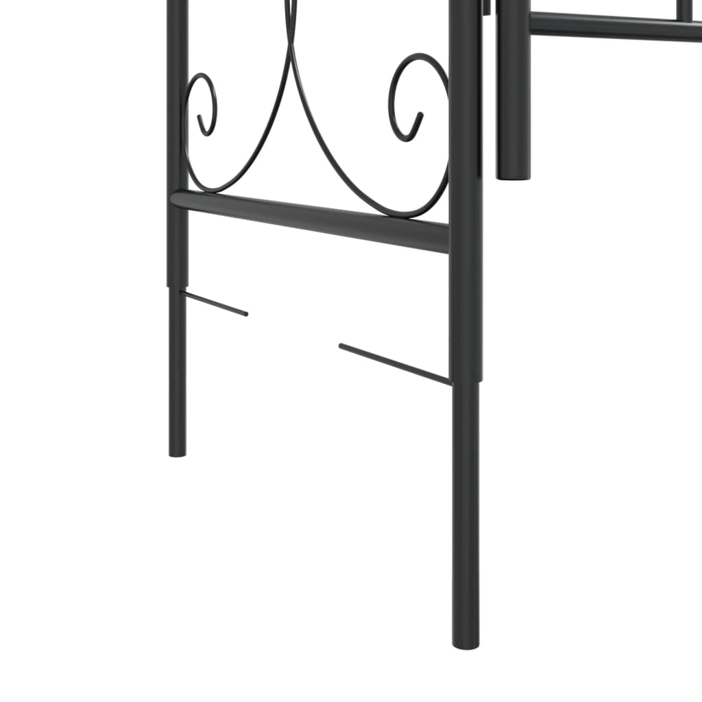 Garden Arch with Gate Black 108x45x235 cm Steel - HAUSSLYON
