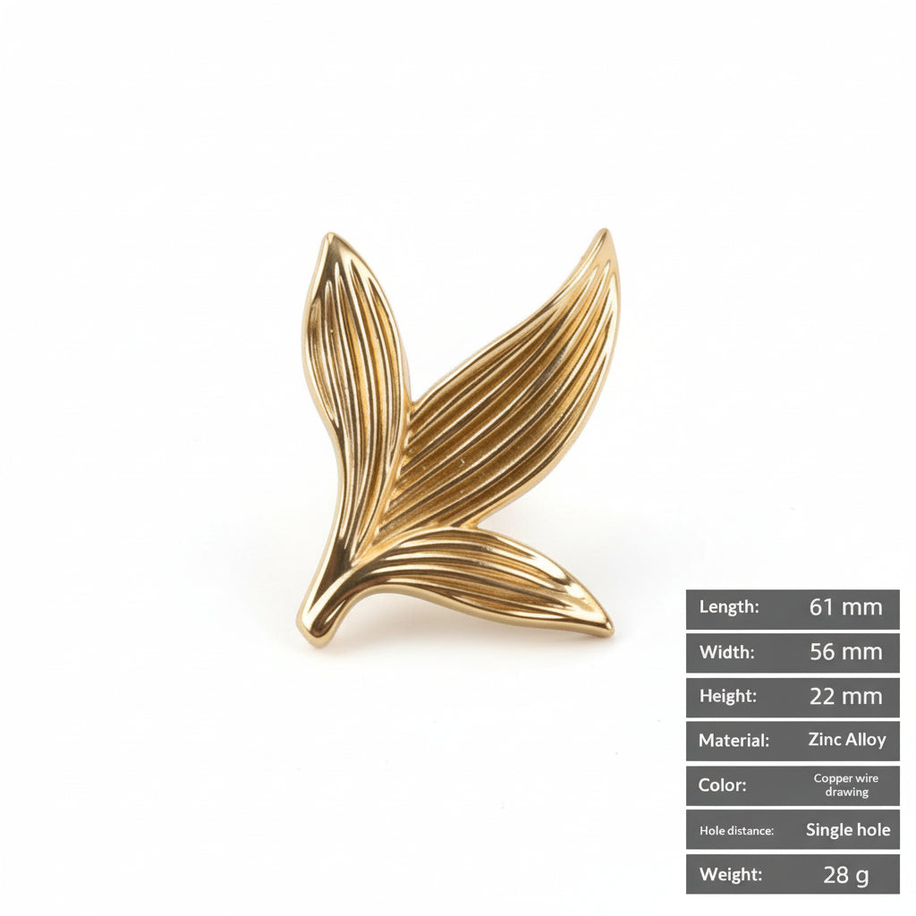 Creative Petal-shaped Single-hole Handle Antique New Chinese Style Small Handle - HAUSSLYON