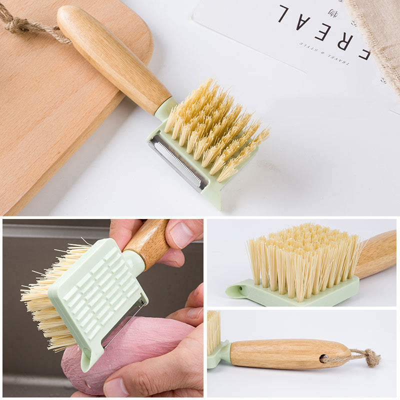 Pure Wood Fruit And Vegetable Brush Stainless Steel Grater - HAUSSLYON