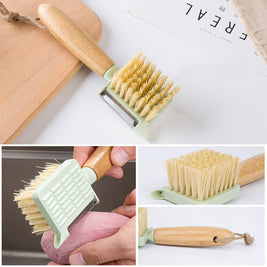 Pure Wood Fruit And Vegetable Brush Stainless Steel Grater - HAUSSLYON