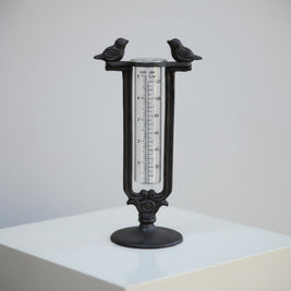 Retro Pastoral Creative Pure Handcrafted Cast Iron Double-bird Rain Gauge - HAUSSLYON