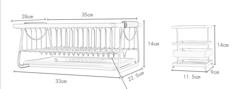 Égouttoir VidaXL Ihwa en acier inoxydable, design compact avec plusieurs compartiments pour la vaisselle.