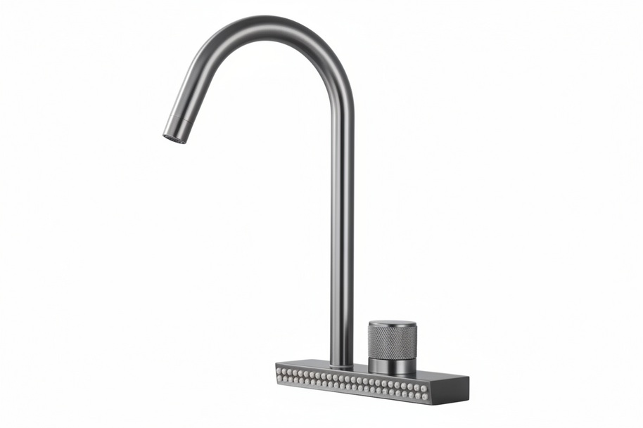 Robinet de cuisine VidaXL Surrey en acier inoxydable, avec levier unique et design moderne pour évier.