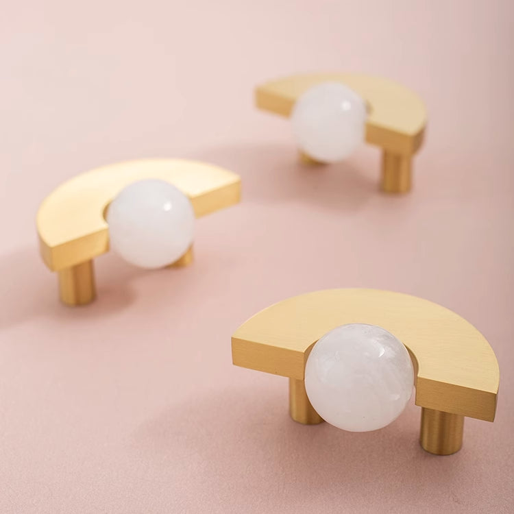 Natural Crystal Furniture Drawer Circular Small Handle - HAUSSLYON