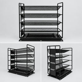 Étagère de rangement coulissante en métal pour épices, Hausslyon, fixation murale, rangement pratique pour cuisine.