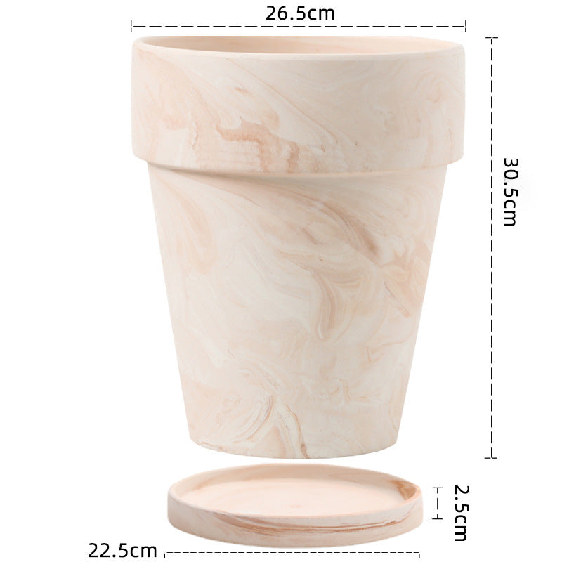 Gradient Macchiato Red And White Pottery Natural Pot Vegetarian Burning Breathable And Absorbent Large Type Green Plants Meaty - HAUSSLYON