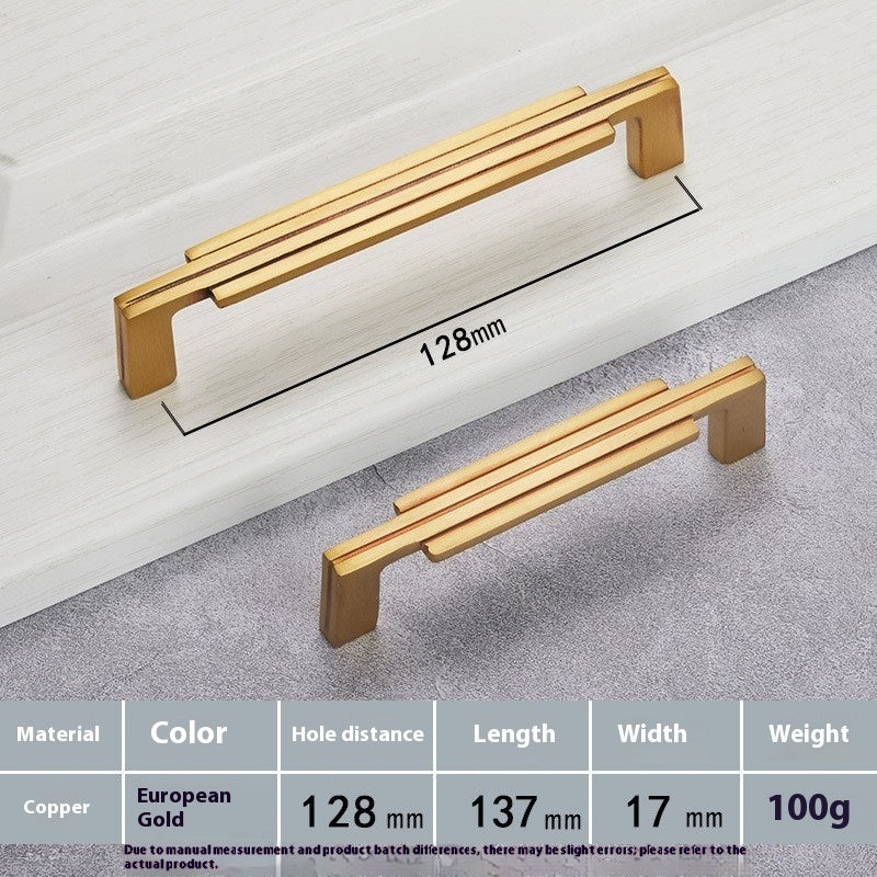 Furniture Wardrobe Drawer Cabinet Brass Handle - HAUSSLYON