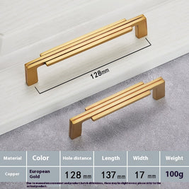 Furniture Wardrobe Drawer Cabinet Brass Handle - HAUSSLYON