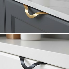Poignées d'armoire Ravenne de VidaXL, en métal noir, avec design élégant pour meubles de rangement.
