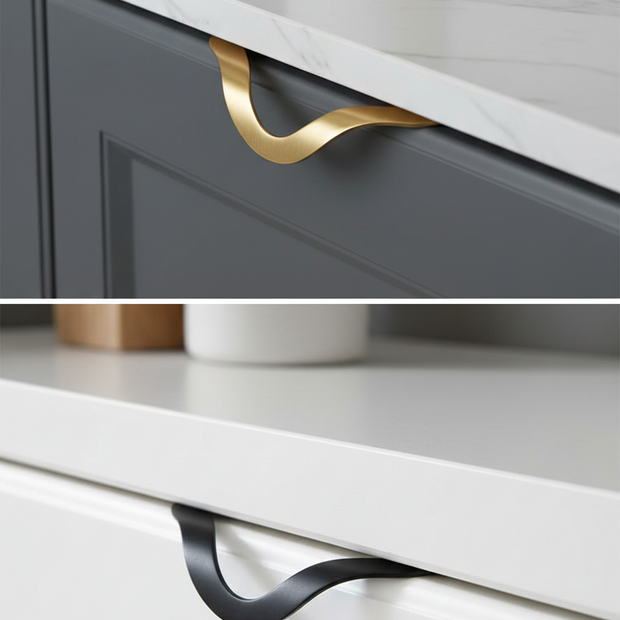Poignées d'armoire Ravenne de VidaXL, en métal noir, avec design élégant pour meubles de rangement.