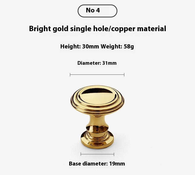 Bright Gold Wardrobe Drawer Cabinet Copper Handle - HAUSSLYON