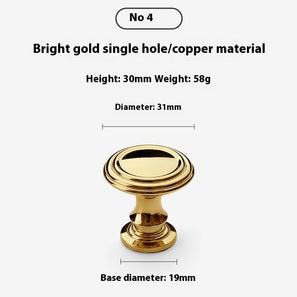 Bright Gold Wardrobe Drawer Cabinet Copper Handle - HAUSSLYON