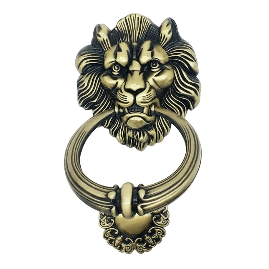 Heurtoir de porte Metz en métal avec tête de lion, accessoire décoratif VidaXL pour porte élégante et robuste.