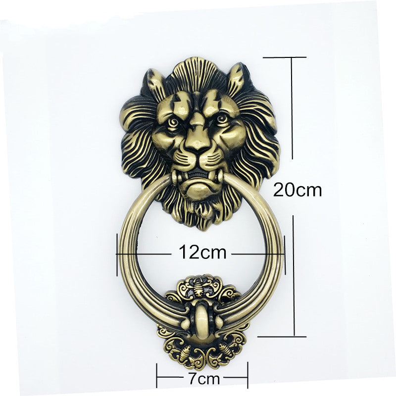 20cm Large Antique Lion Door Knocker Lionhead Doorknockers L - HAUSSLYON