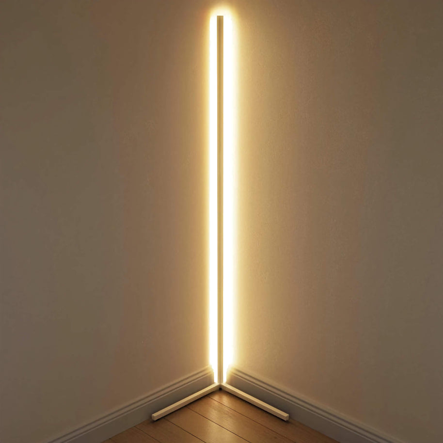 Lampadaire Berlin blanc avec lumière chaude, design moderne, éclairage d’intérieur par VidaXL, image de style élégant et contemporain.