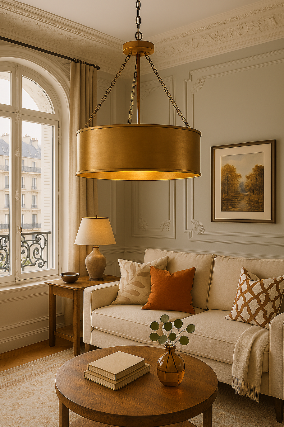 Lustre Fes jaune de VidaXL avec abat-jour en tissu, dimensions 48x58 cm, design moderne pour salon ou salle à manger.