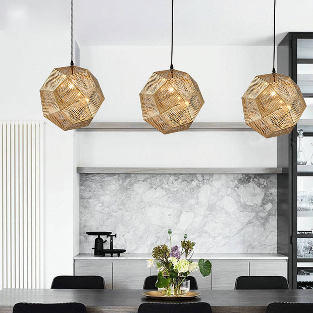 Pendant Modern Simple Grid Light Shadow Polyhedral Ball - HAUSSLYON