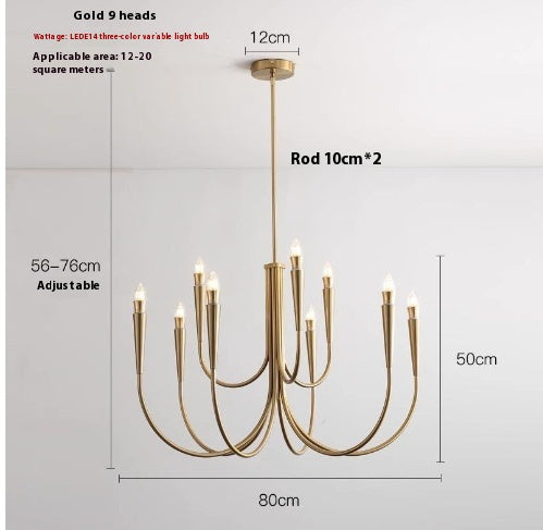 Lustre noir Turin de VidaXL avec design moderne, suspendu avec plusieurs bras et abat-jours élégants.