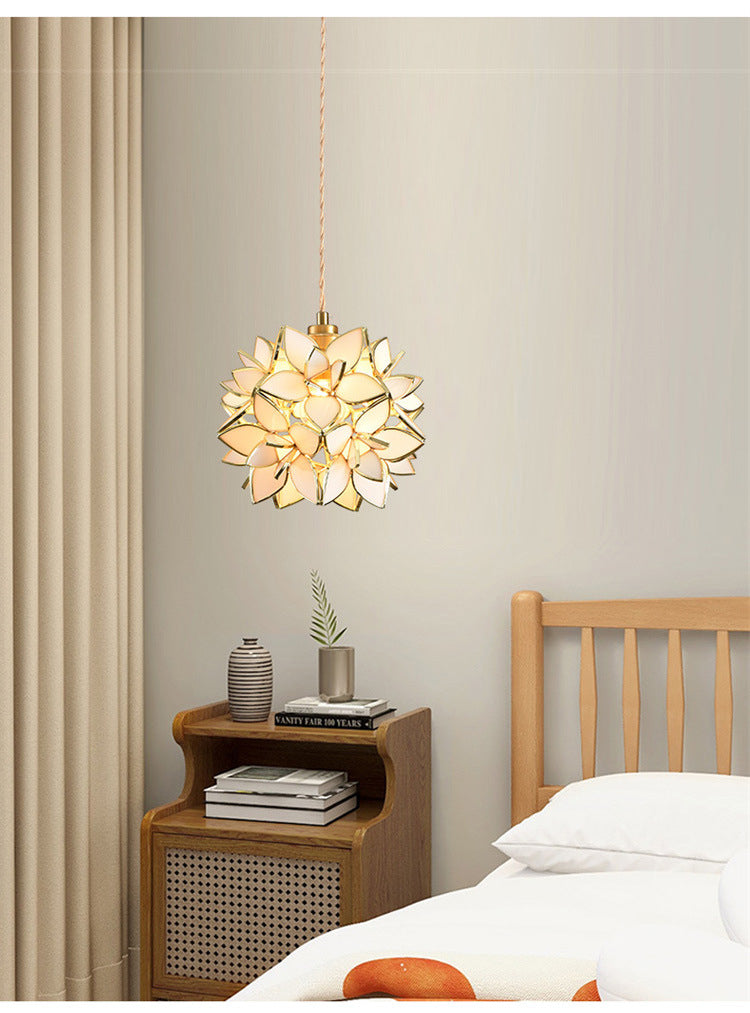 Lustre VidaXL Venise blanc chaud avec abat-jour en verre, éclairage élégant pour intérieur moderne.