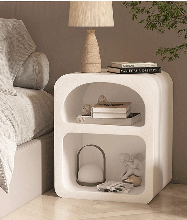 Meuble de rangement alcôve VidaXL blanc crème 40x32x48cm avec portes et espace de stockage visible