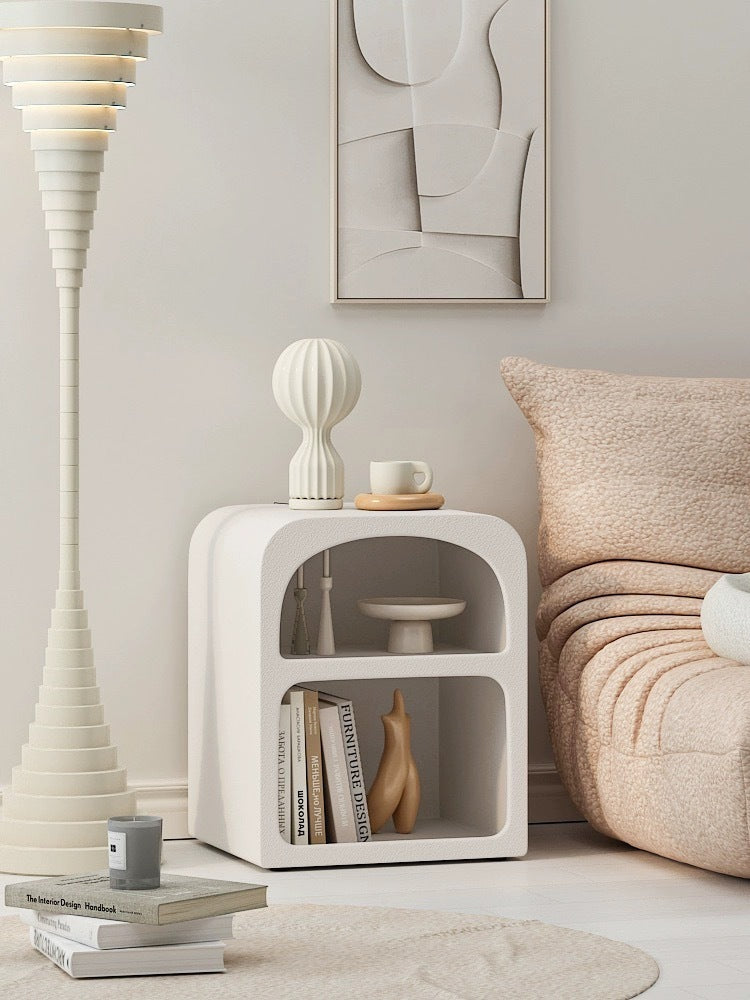 Meuble de rangement alcôve blanc crème VidaXL, 40x32x48cm, en bois avec portes pour rangement pratique et élégant.