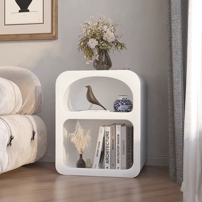 Meuble de rangement alcôve VidaXL blanc crème en bois, 40x32x48cm, espace de stockage élégant pour intérieur.