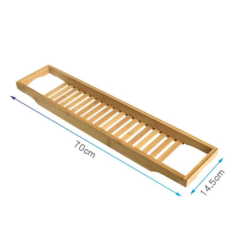Plateau de bain en bois naturel VidaXL, design élégant et pratique pour organiser accessoires dans la salle de bain.