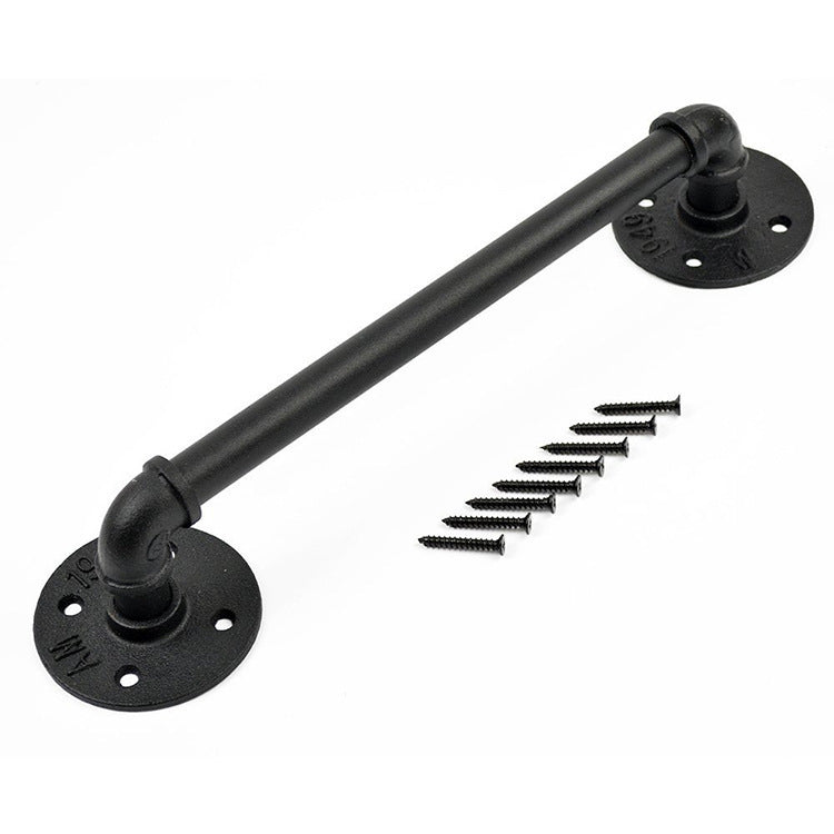 Poignée de porte Clermont VidaXL, noire mate, 30 cm, élégante poignée en métal pour porte intérieure.