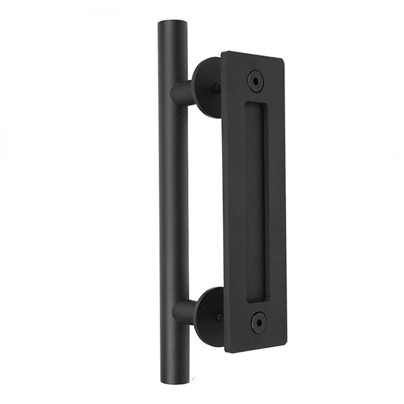 Poignée de porte Regina noire en métal, design élégant et moderne, pour porte intérieure ou extérieure.