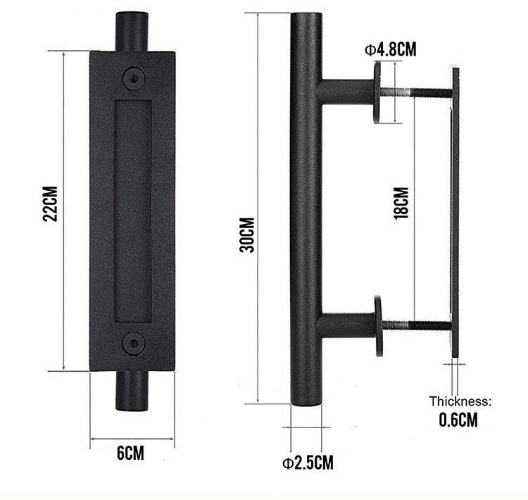 Poignée de porte Regina noire VidaXL, design simple et élégante, visible en gros plan sur fond neutre.