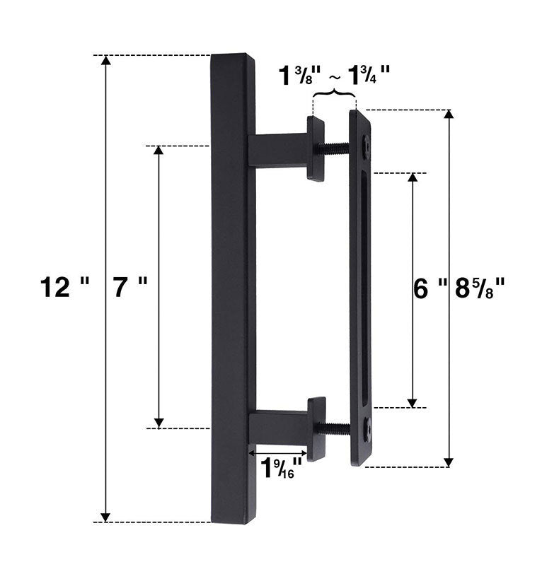 Poignée de porte Regina noire en métal, design simple et élégante, fabriquée par VidaXL.