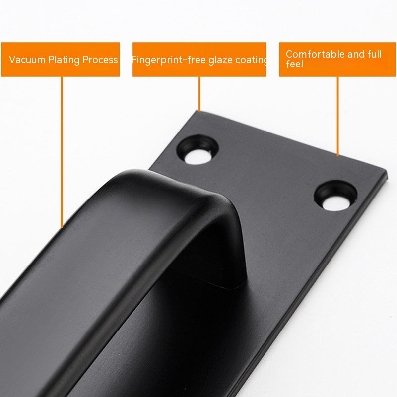 Poignée de porte VARENNES VidaXL noire à visser, design simple et moderne pour porte intérieure.