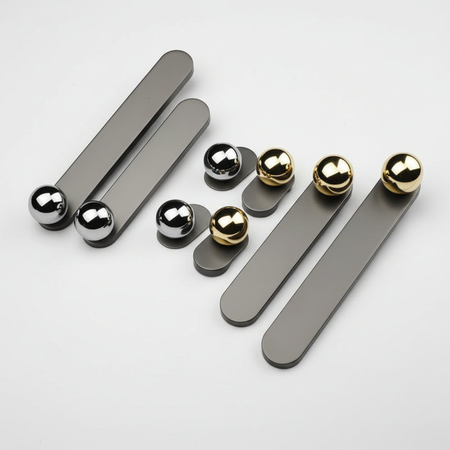 Poignées et boutons Berlin noirs de VidaXL, design moderne pour meubles ou portes, en métal solide.
