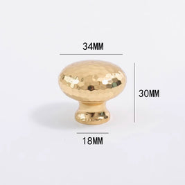 Brass Light Luxury Hammer Patterned Round Ball Long Handle - HAUSSLYON