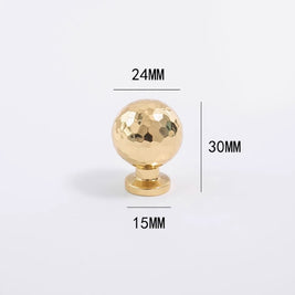 Brass Light Luxury Hammer Patterned Round Ball Long Handle - HAUSSLYON