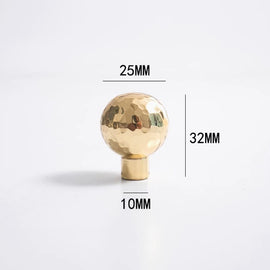Brass Light Luxury Hammer Patterned Round Ball Long Handle - HAUSSLYON