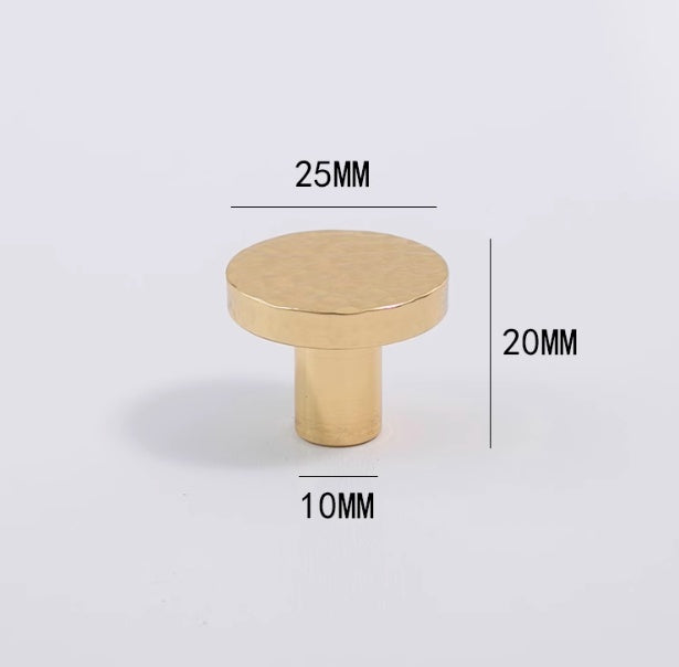 Brass Light Luxury Hammer Patterned Round Ball Long Handle - HAUSSLYON
