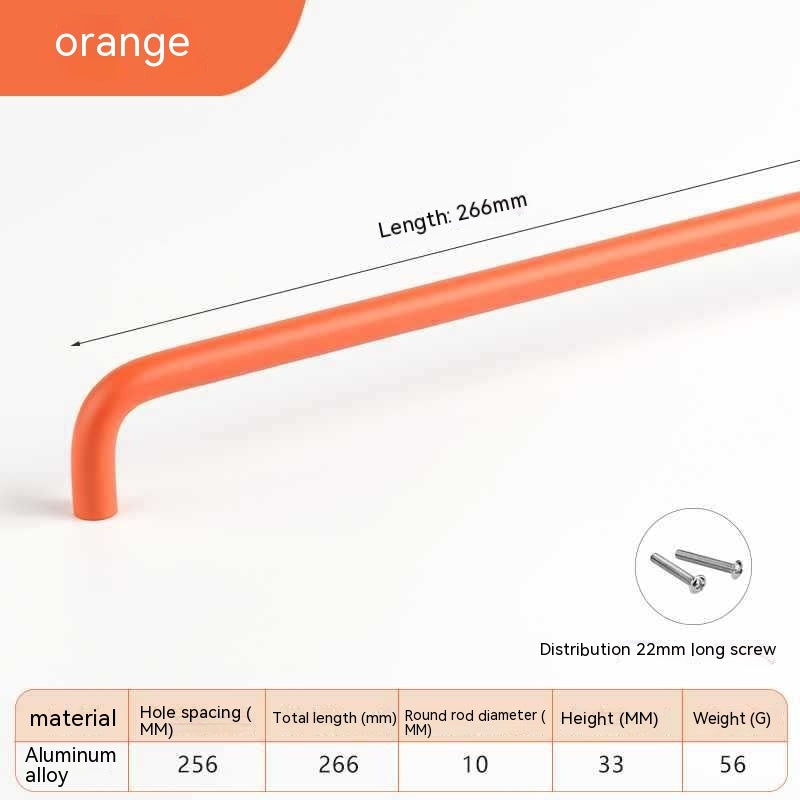 Poignées et boutons VidaXL Onolulu orange, 96 mm, design moderne pour meubles, vue de face sur l'image.