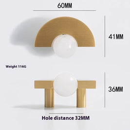 Natural Crystal Furniture Drawer Circular Small Handle - HAUSSLYON