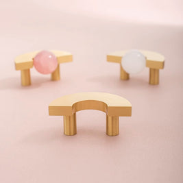 Natural Crystal Furniture Drawer Circular Small Handle - HAUSSLYON