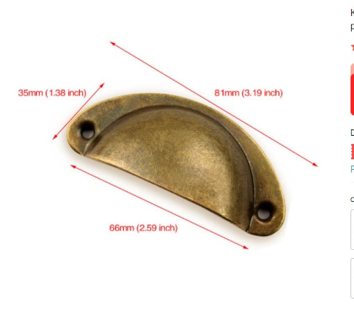 Poignées Shelly VidaXL en bronze vert, design moderne pour meubles, visibles en gros plan sur l'image.