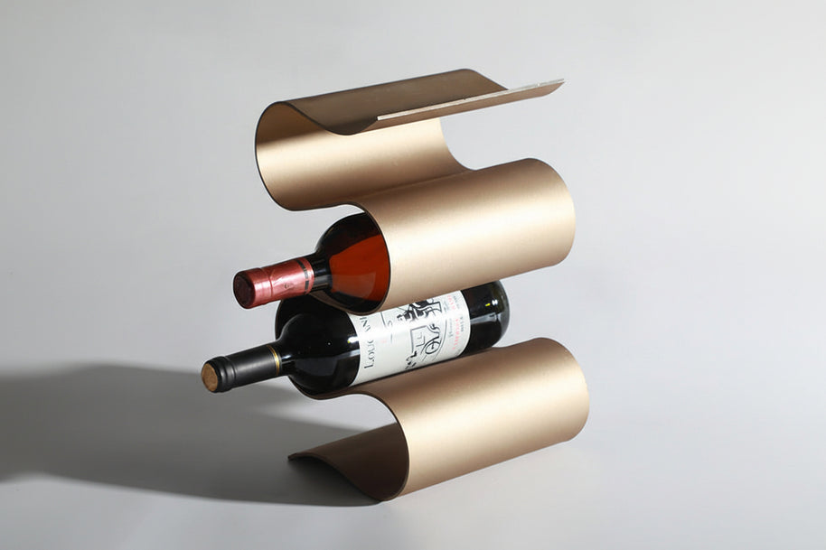 Porte-bouteille Bordeaux VidaXL en métal noir, design élégant pour ranger des bouteilles de vin.