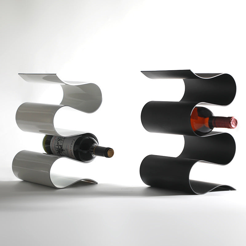 Porte-bouteilles Bordeaux VidaXL en métal noir avec support pour bouteilles de vin, design pratique et élégant.