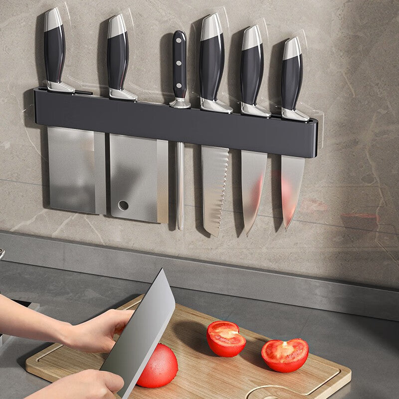 Porte-couteaux VidaXL Sapporo gris, design moderne, pour rangement de couteaux, longueur d'environ 20 cm.