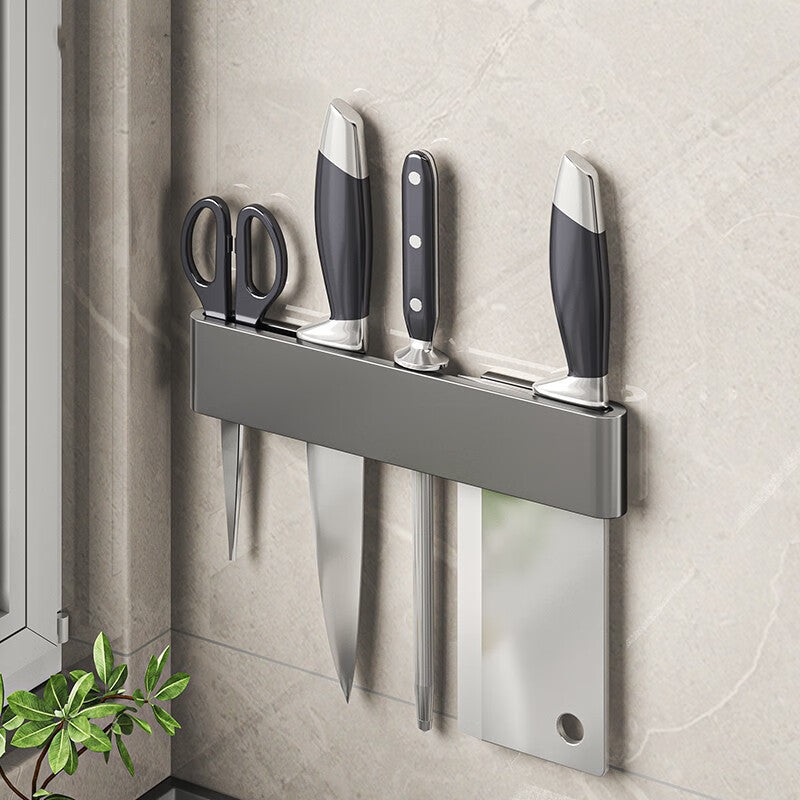 Porte-couteaux Sapporo VidaXL en gris, robuste, de 20 cm, pour organiser et ranger les couteaux dans la cuisine.