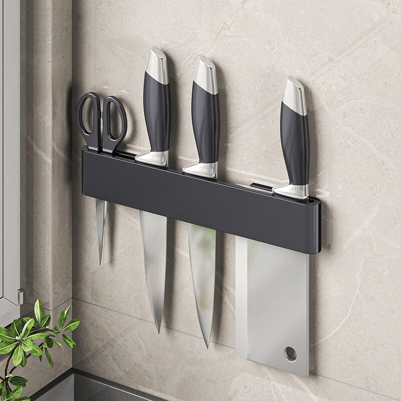 Porte-couteaux Sapporo VidaXL gris de 20 cm, support mural pour couteaux en acier résistant, design moderne et pratique.