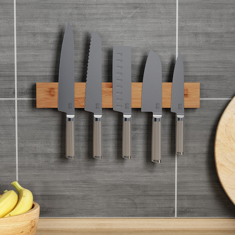 Porte-couteaux VidaXL Sardina en bois avec plusieurs supports pour couteaux, design pratique et élégant pour la cuisine.