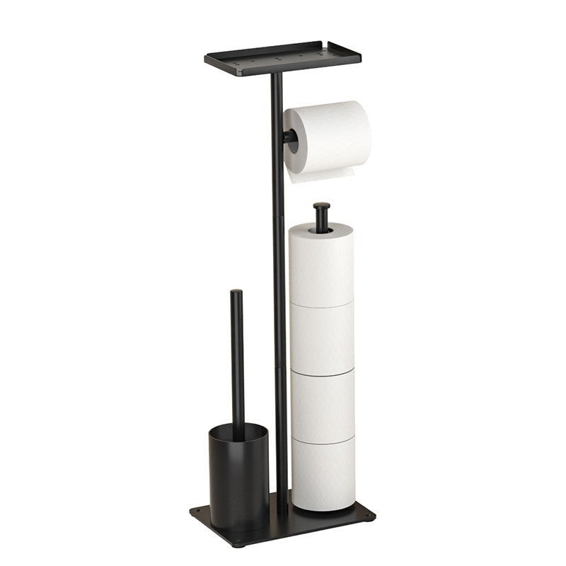 Porte-papier toilette Braga VidaXL en noir, design moderne, support pour papier hygiénique, fixation murale.