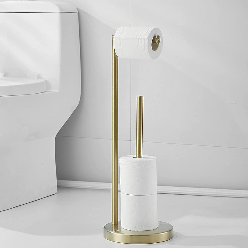 Support porte-papier toilette VidaXL Pierrefonds en chrome avec double tige, fixation murale élégante pour salle de bain