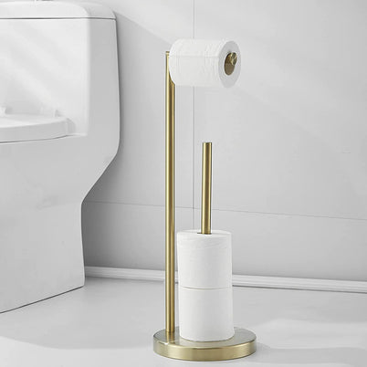 Support porte-papier toilette VidaXL Pierrefonds en chrome avec double tige, fixation murale élégante pour salle de bain